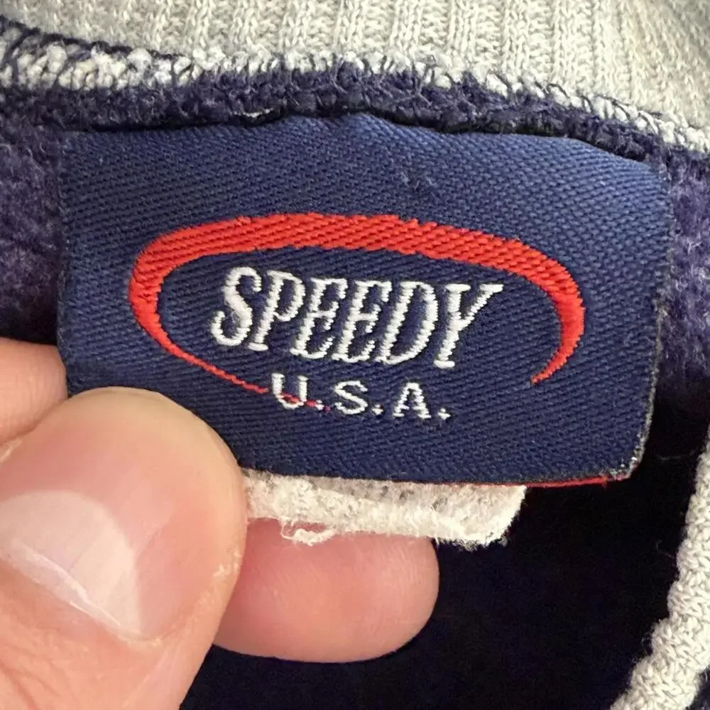 Vintage 90s Striped Crewneck Speedy U.S.A. Sweater - Picture 4 of 7